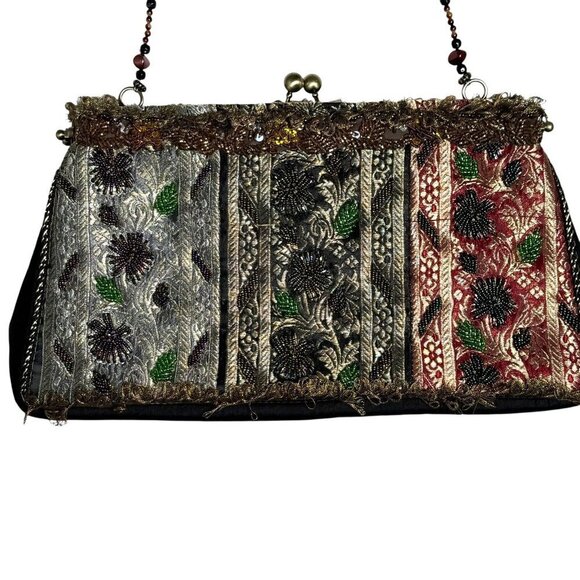 Vintage Mary Frances kisslock artsy shoulder bag handbag purse cabochon - Picture 5 of 9